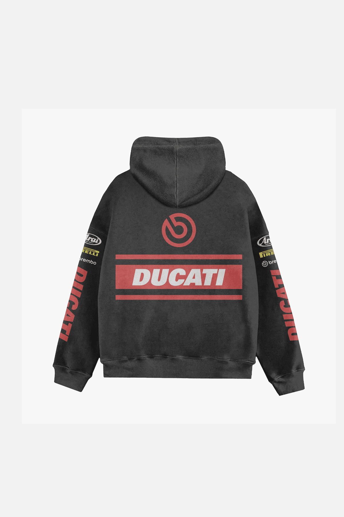 Ducati Racing Heritage Oversized Hoodie - Vintage Black Acid Wash