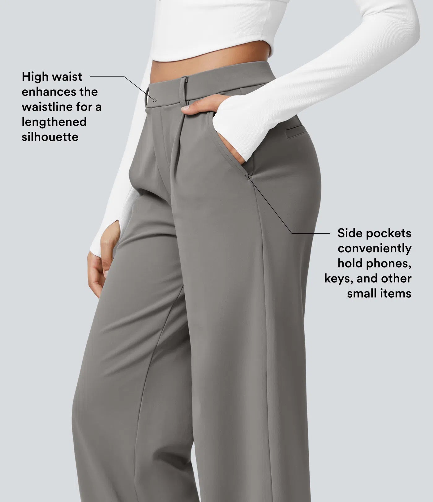 Flex™ DayStretch High Waisted Pocket Straight Leg Work Pants