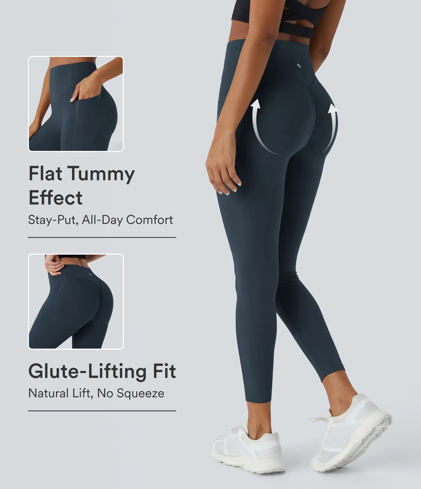UltraSculpt™ High Waisted Scrunch Butt Lifting Tummy Control Pocket Shaping Training Leggings