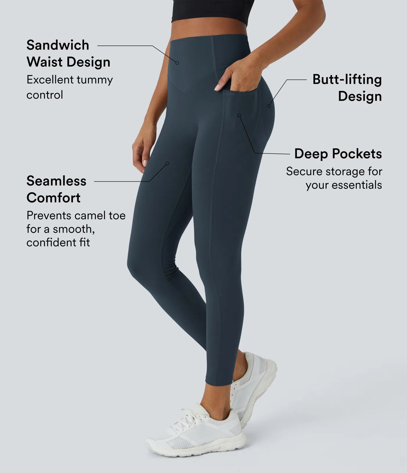 UltraSculpt™ High Waisted Scrunch Butt Lifting Tummy Control Pocket Shaping Training Leggings